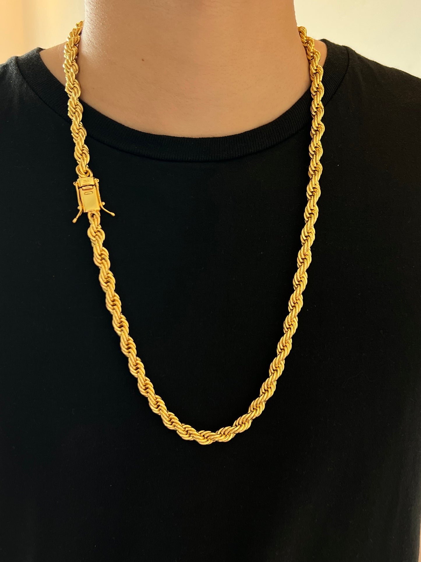 Corrente Baiano 9mm - 70cm (Banhado a ouro 18k)