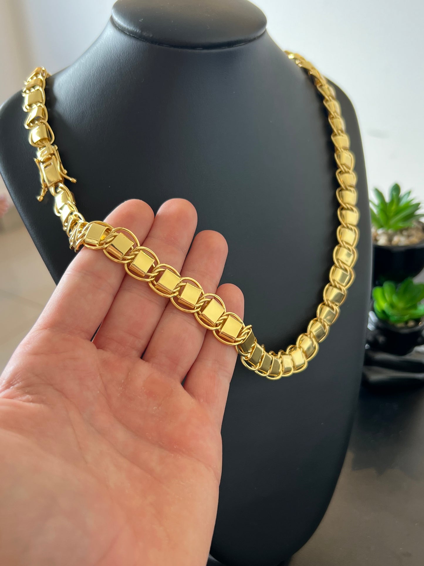Corrente Dubai 13mm - 70cm (Banhado a ouro 18k)