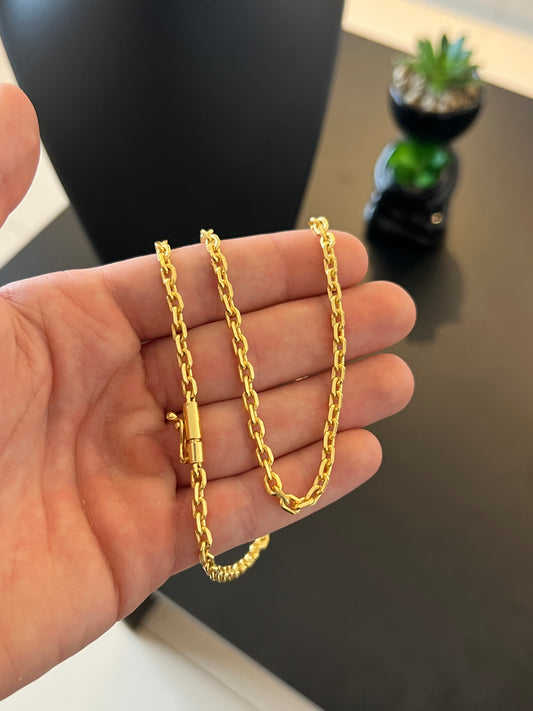 Corrente Cadeado 4.5mm - 70cm (Banhado a ouro 18k)