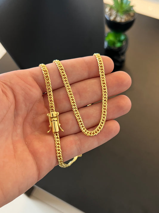 Corrente Grumet Duplo 5mm - 70cm (Banhado a ouro 18k)