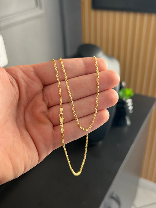 Corrente Cadeado 2mm - 70cm (Banhado a ouro 18k)