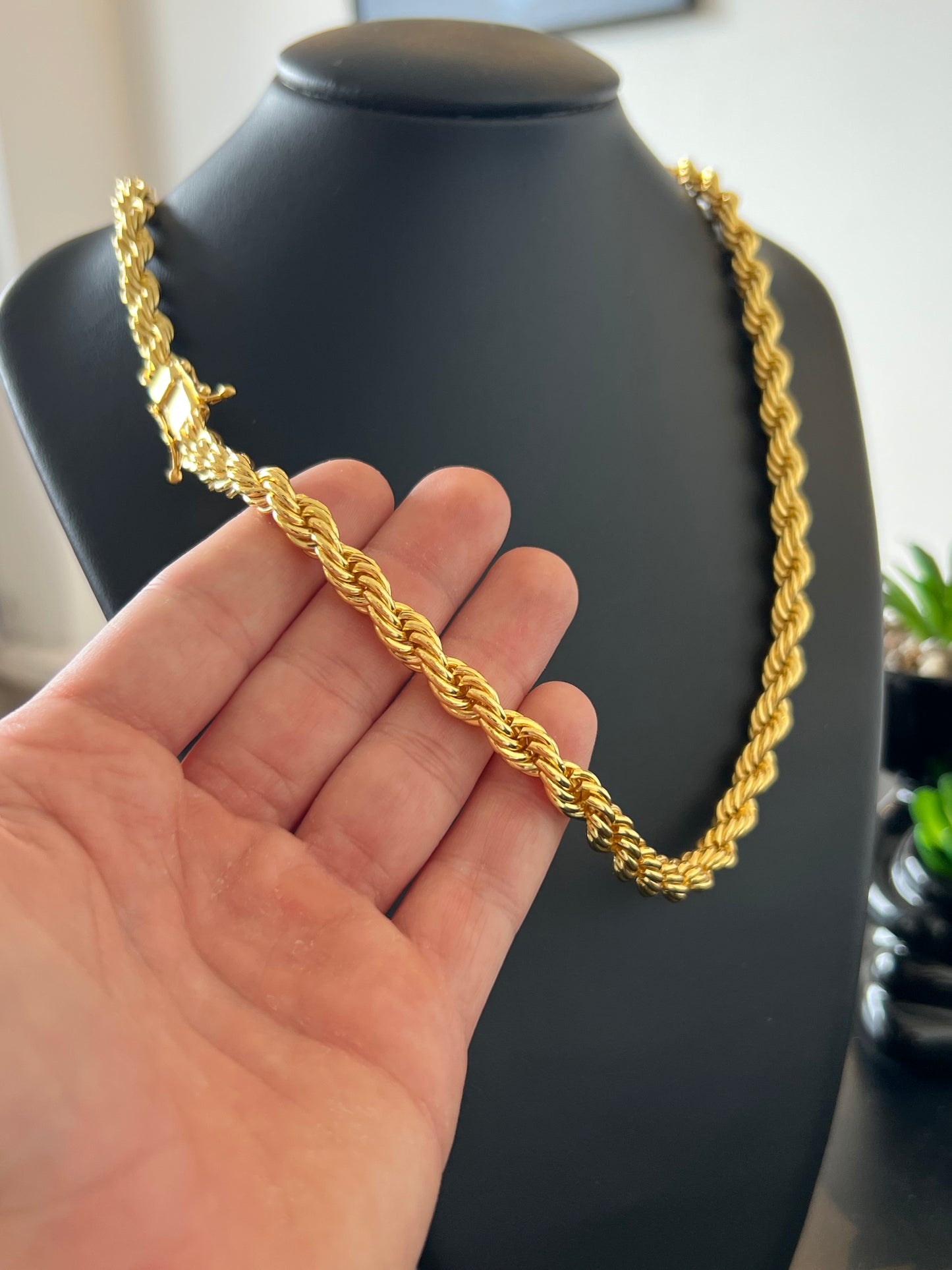 Corrente Baiano 9mm - 70cm (Banhado a ouro 18k)