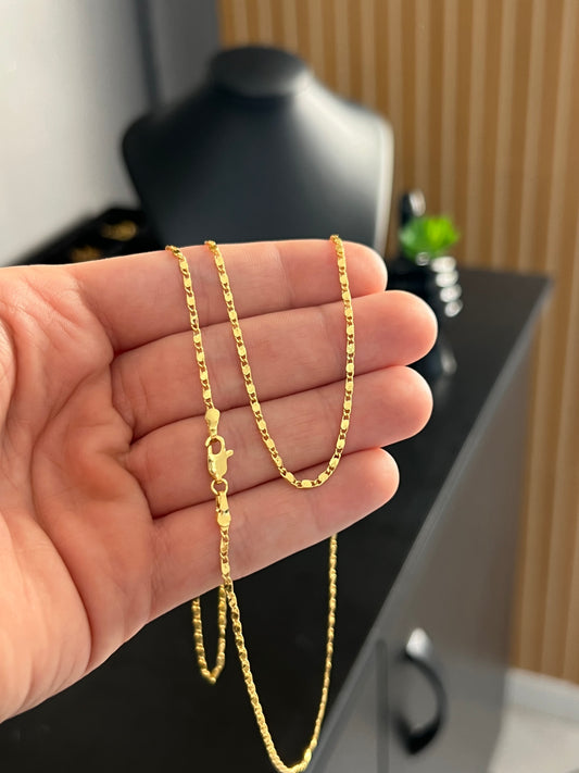 Corrente Piastrini 2mm - 70cm (Banhado a ouro 18k)