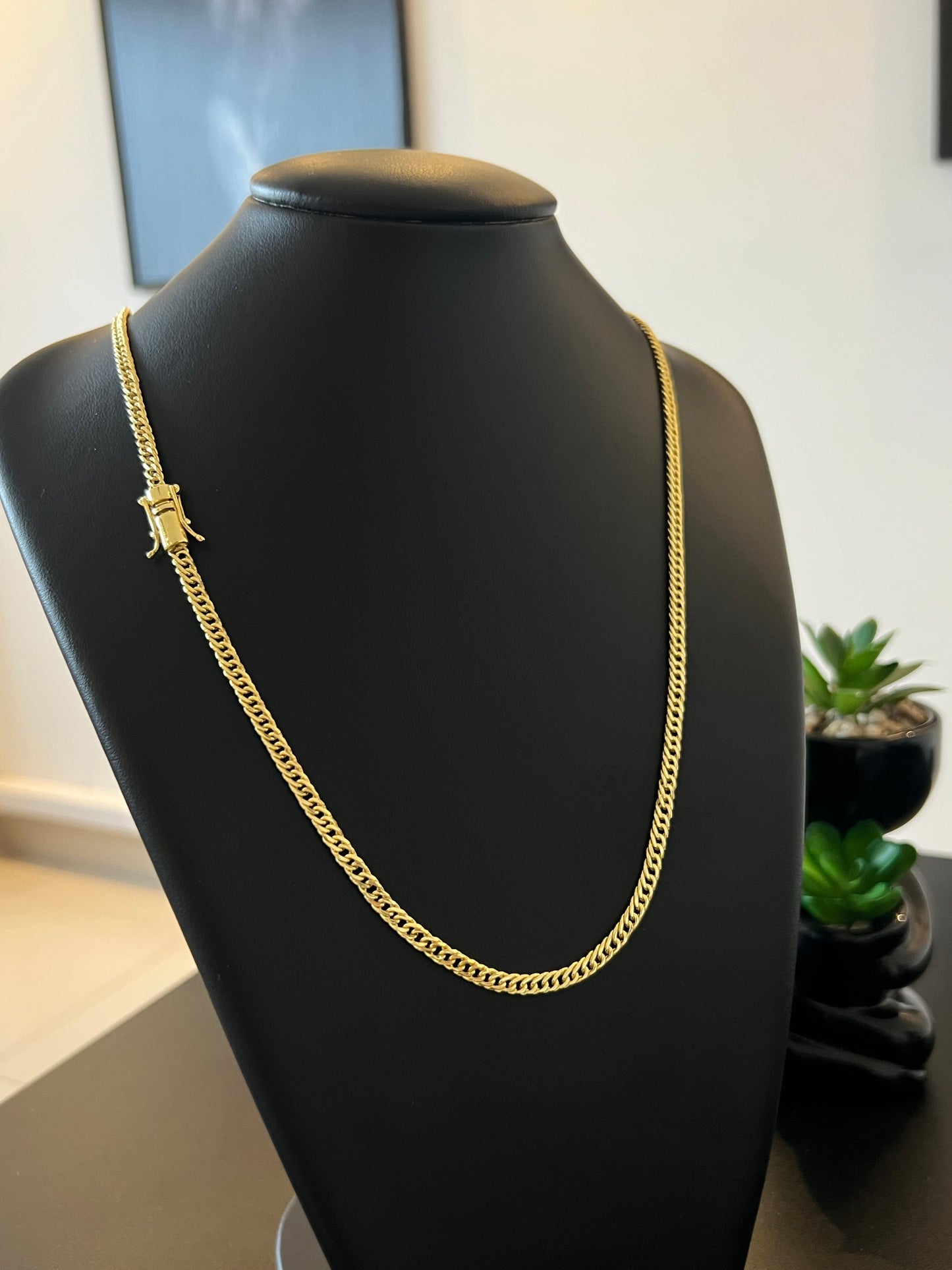 Corrente Grumet Duplo 5mm - 70cm (Banhado a ouro 18k)
