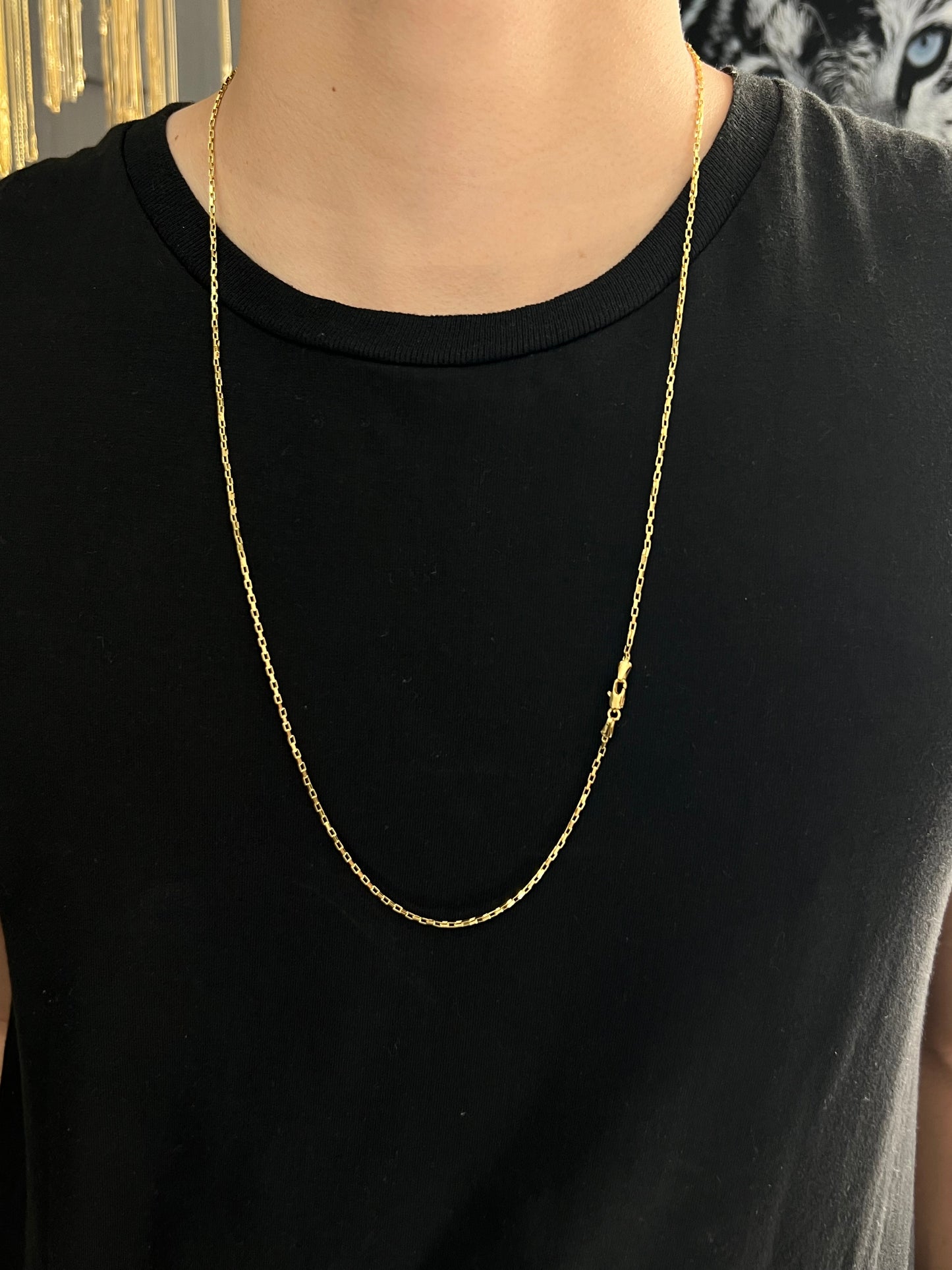 Corrente tijolinho 2mm - 70cm (Banhado a ouro 18k)