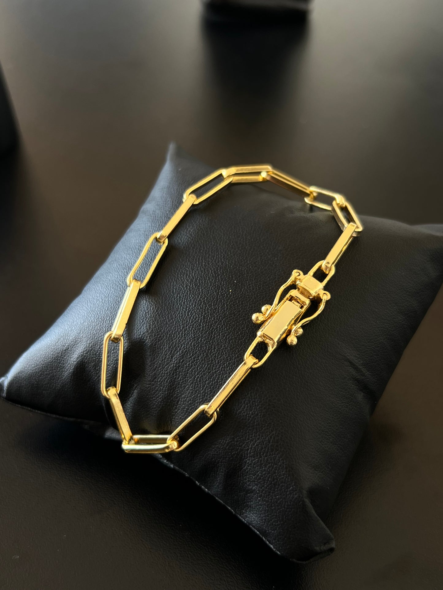 Pulseira Tijolinho longo 6mm (Banhado a ouro 18k)