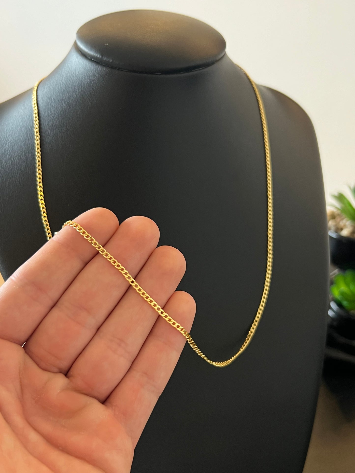 Corrente Grumet 2mm - 65cm (Banhado a ouro 18k)