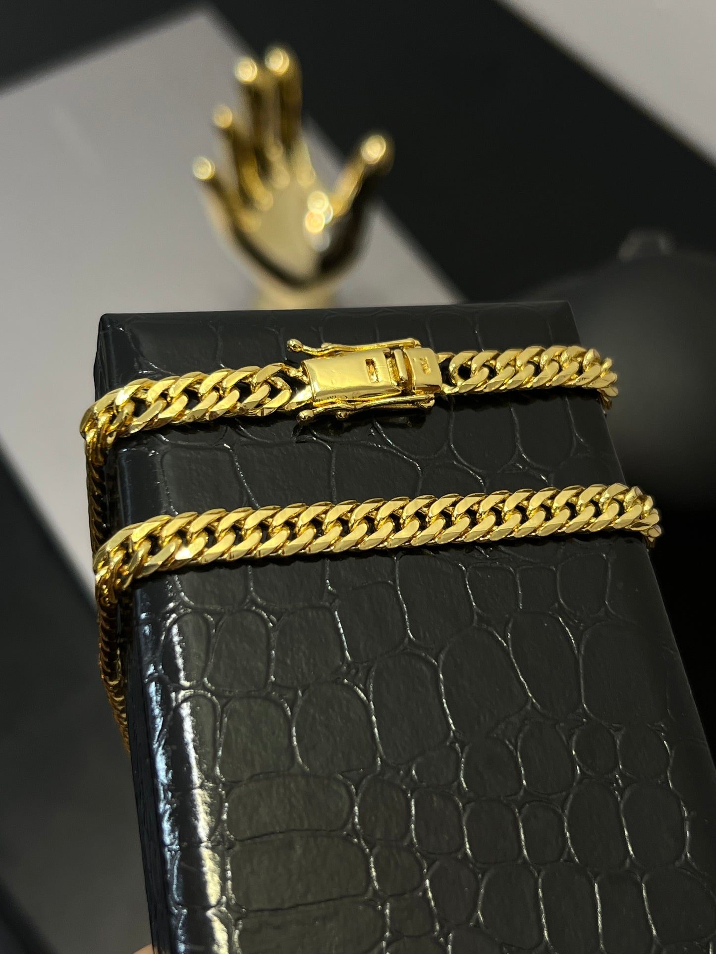 Corrente Grumet Duplo 7mm - 70cm (Banhado a ouro 18k)