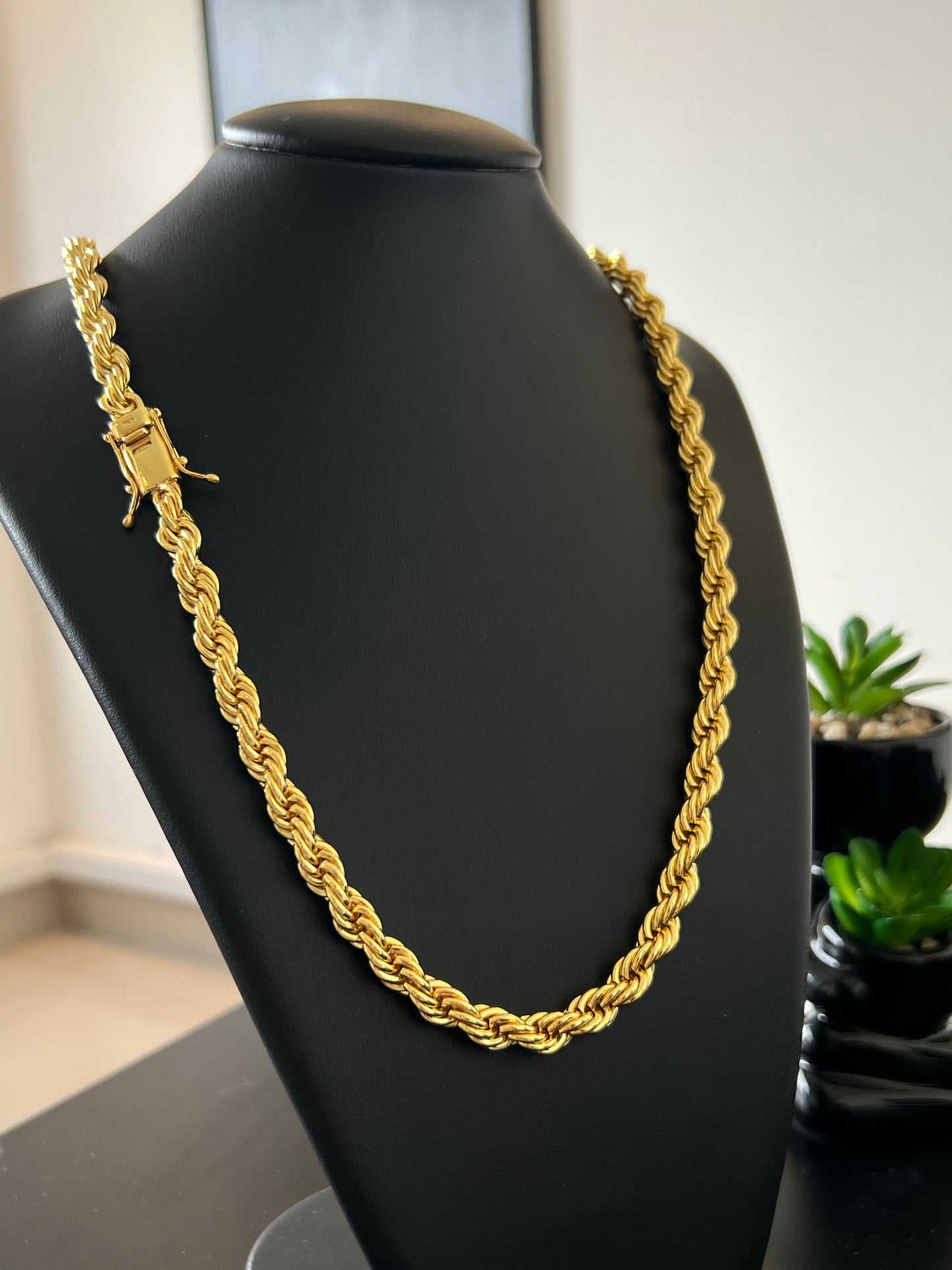 Corrente Baiano 9mm - 70cm (Banhado a ouro 18k)