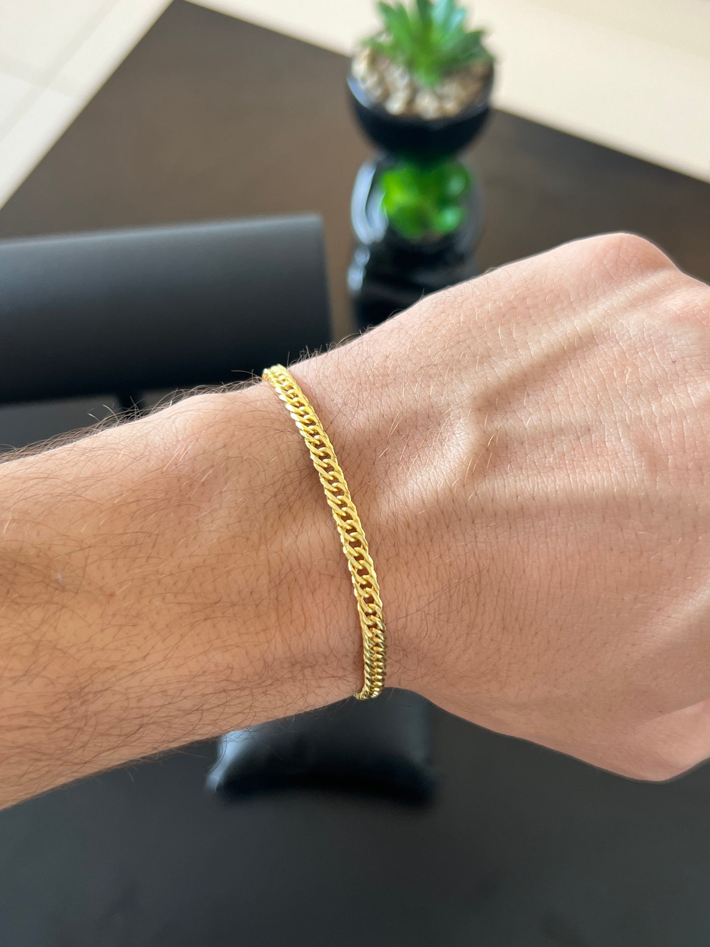 Pulseira Grumet duplo 5mm (Banhado a ouro 18k)