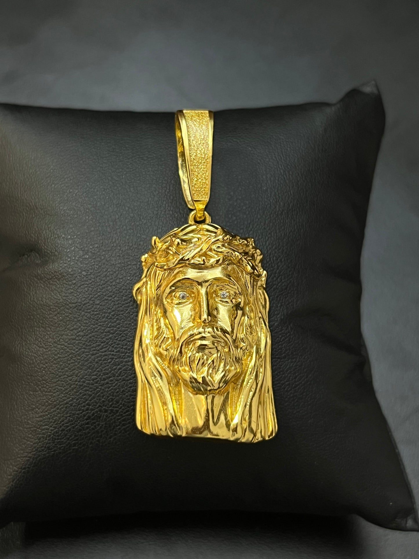 Pingente Face de Jesus 3D N2 G (2,5x4,5cm) Banhado a Ouro 18K