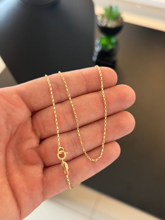 Corrente tijolinho 1,5mm - 65cm (Banhado a ouro 18k)