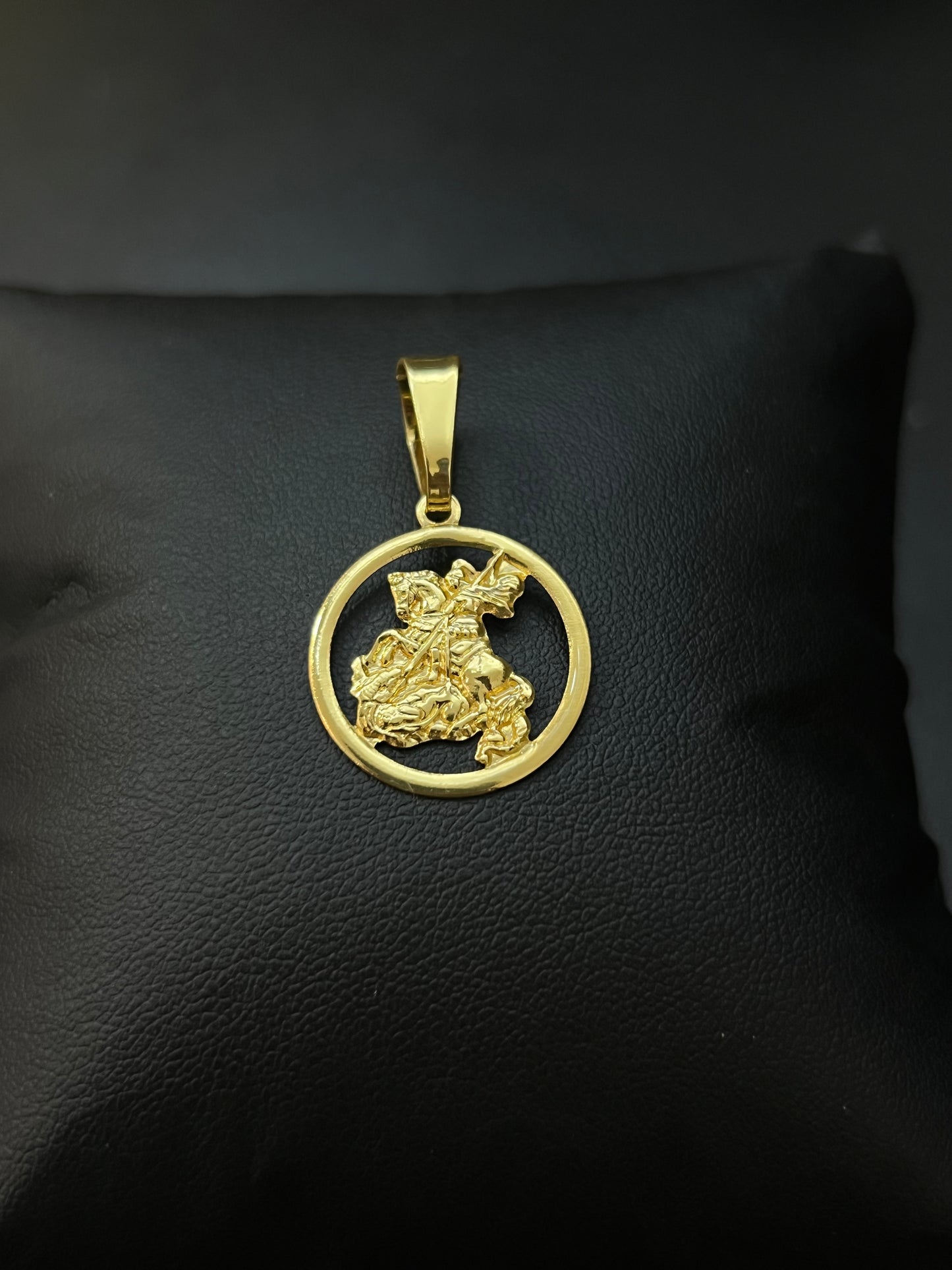 Pingente Medalha São Jorge P (2X2CM) Banhado a Ouro 18K