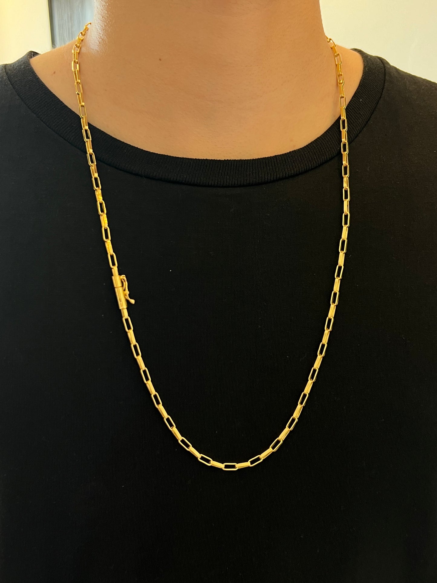 Corrente Tijolinho 4mm - 70cm (Banhado a ouro 18k)