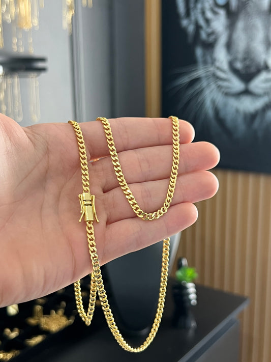 Corrente Grumet Pit Bull 5mm - 70cm (Banhado a ouro 18k)