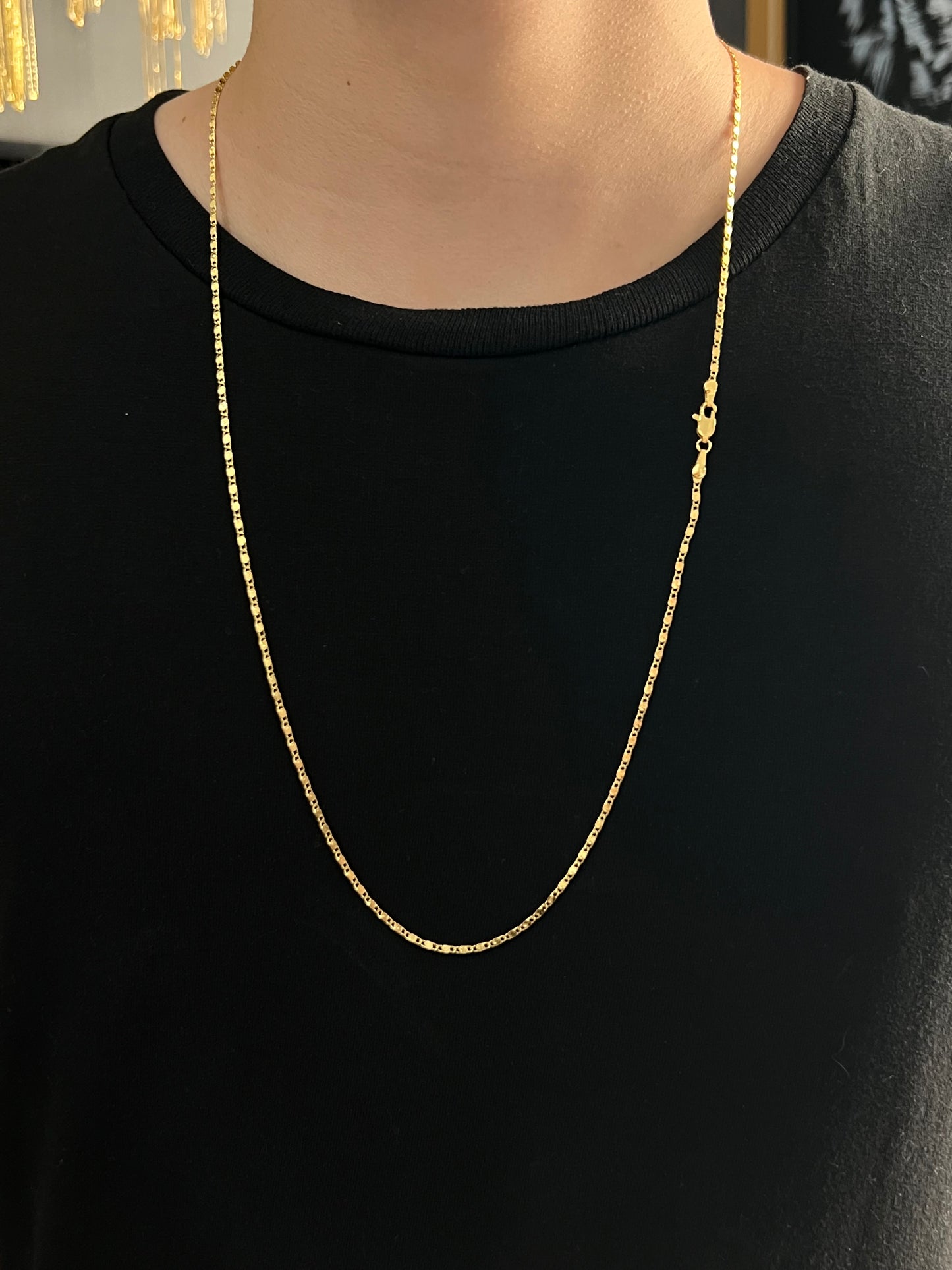 Corrente Piastrini 2mm - 70cm (Banhado a ouro 18k)