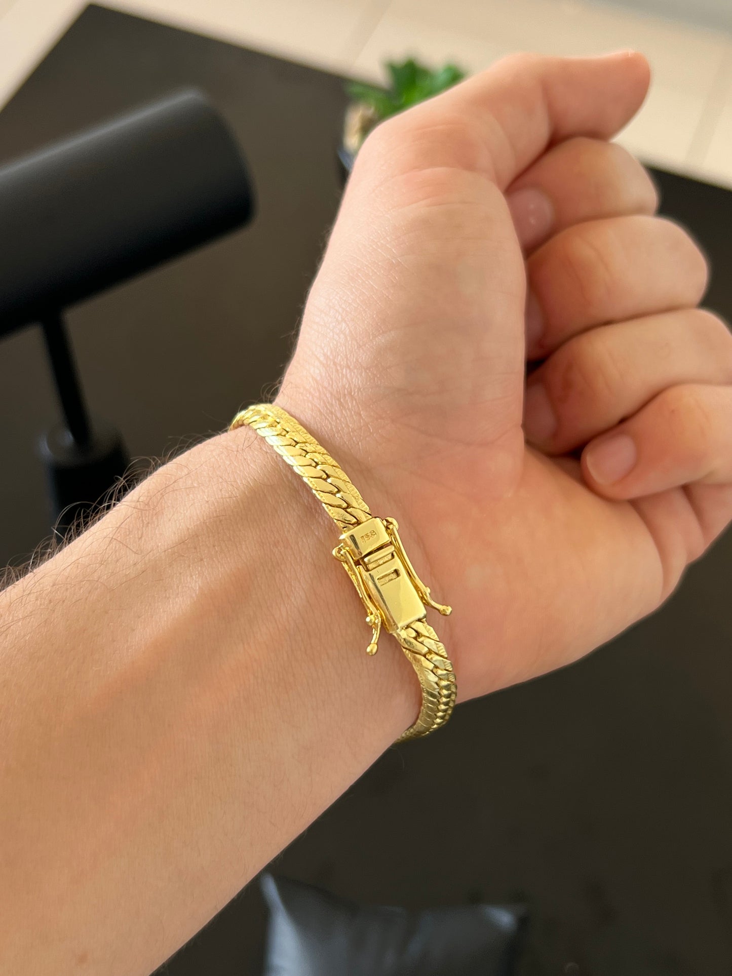 Pulseira Grumet laminada 6mm (Banhado a ouro 18k)
