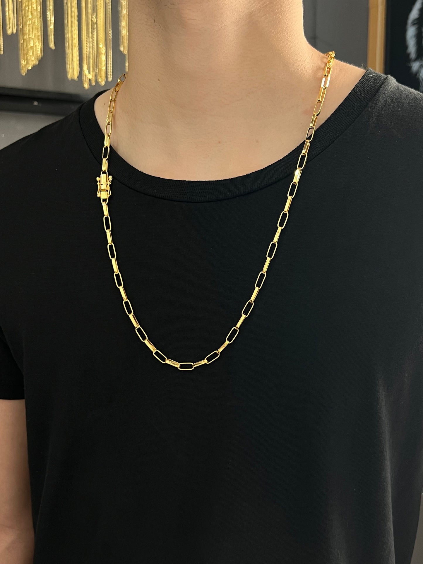 Corrente Tijolinho 5.5mm - 70cm (Banhado a Ouro 18K)