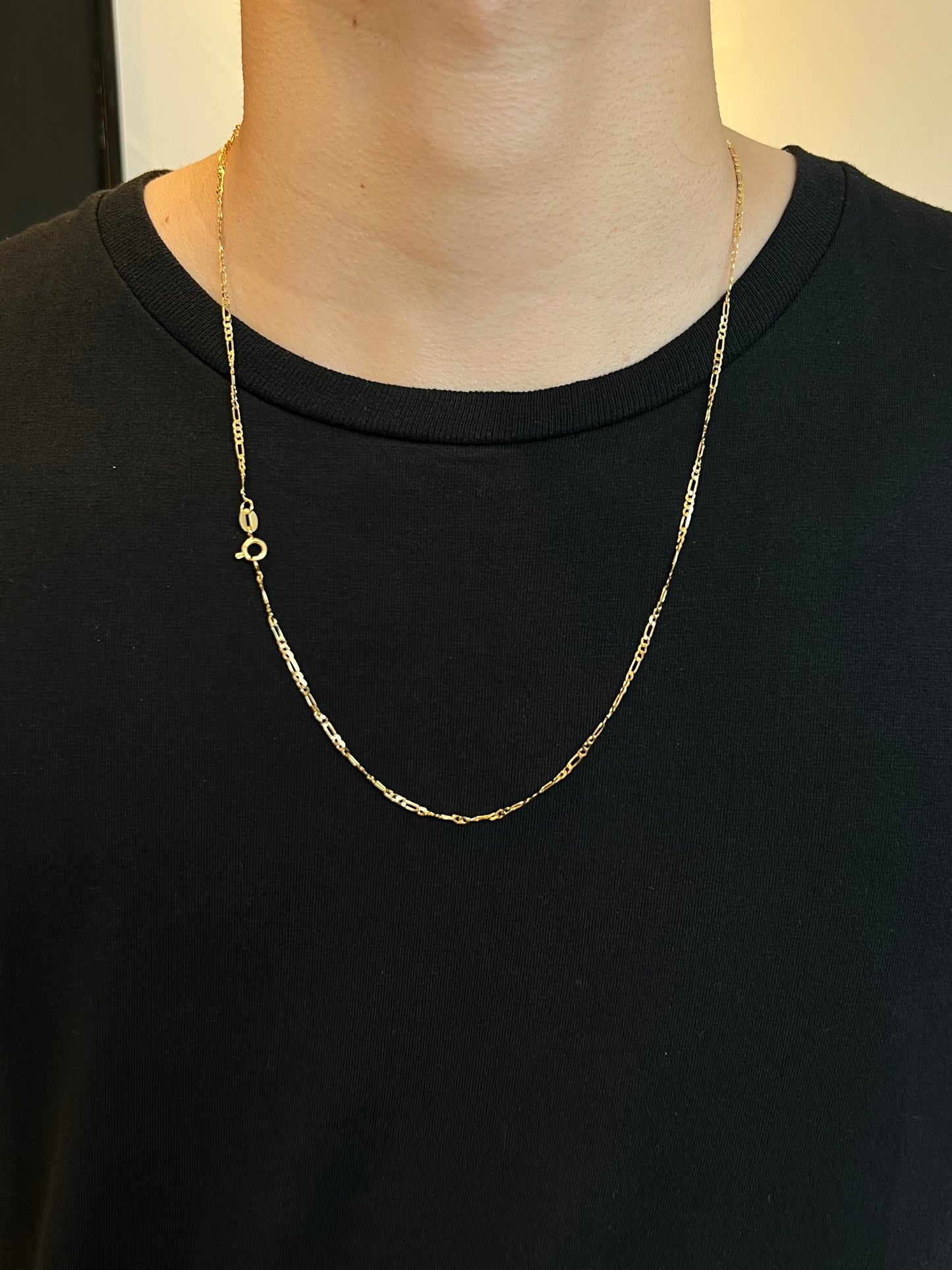 Corrente Elo 3 por 1 2mm - 65cm (Banhado a ouro 18k)