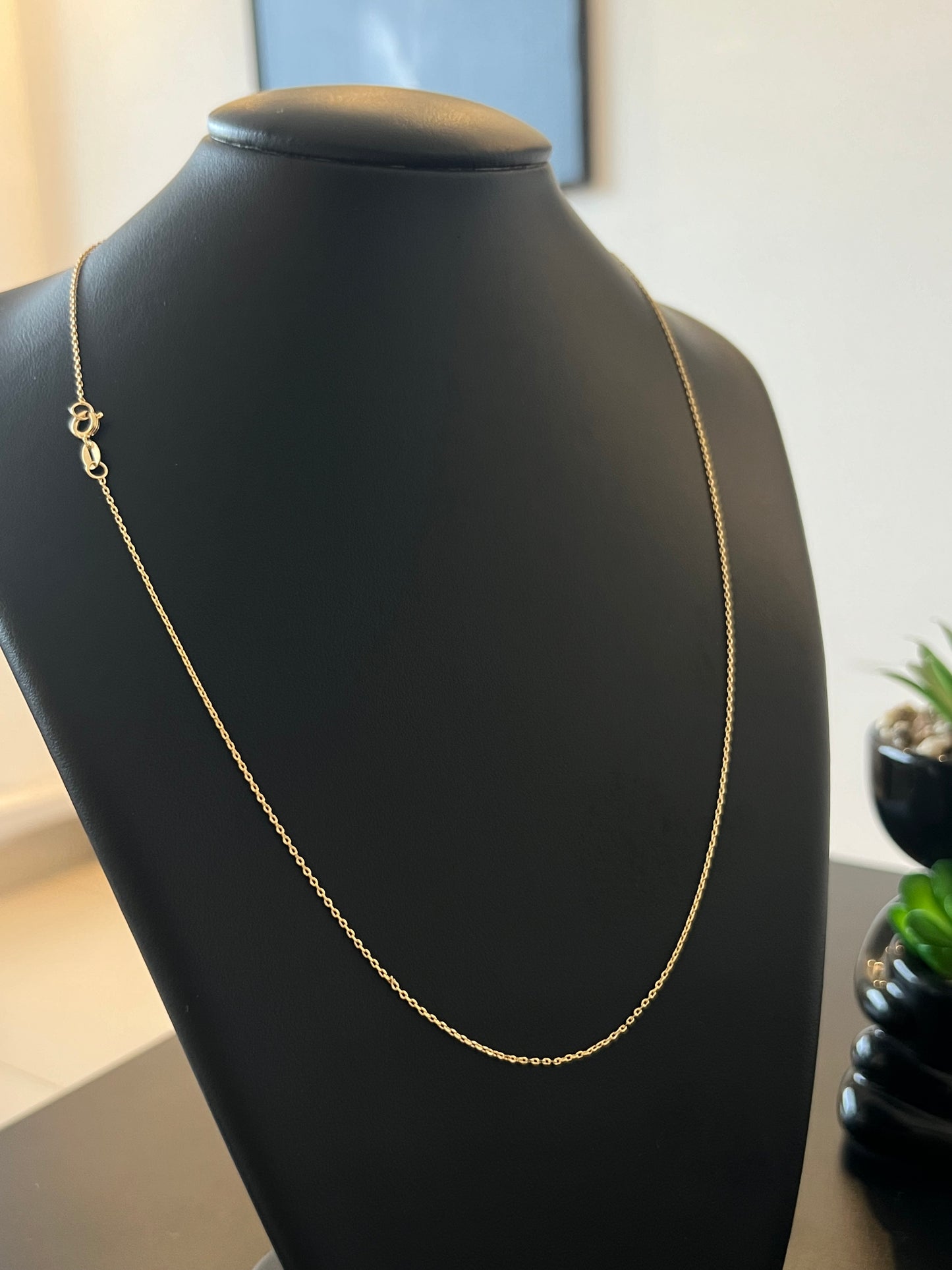 Corrente cadeado 1mm - 65cm (Banhado a ouro 18k)