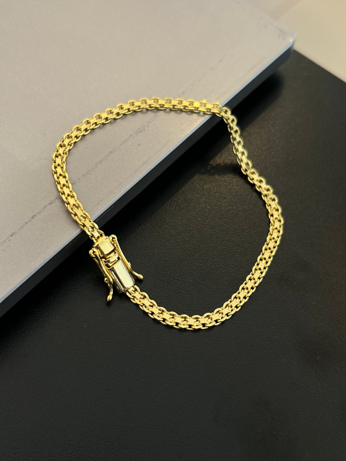 Pulseira Cadeado duplo 5mm (Banhado a ouro 18k)