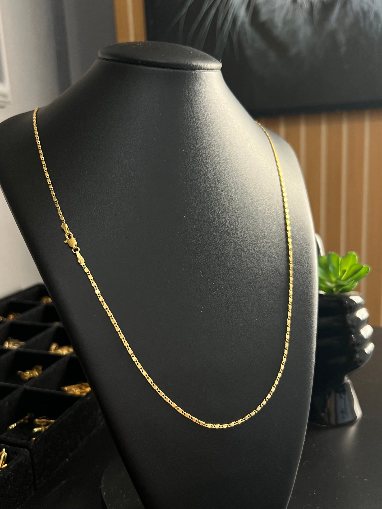 Corrente Piastrini 2mm - 70cm (Banhado a ouro 18k)