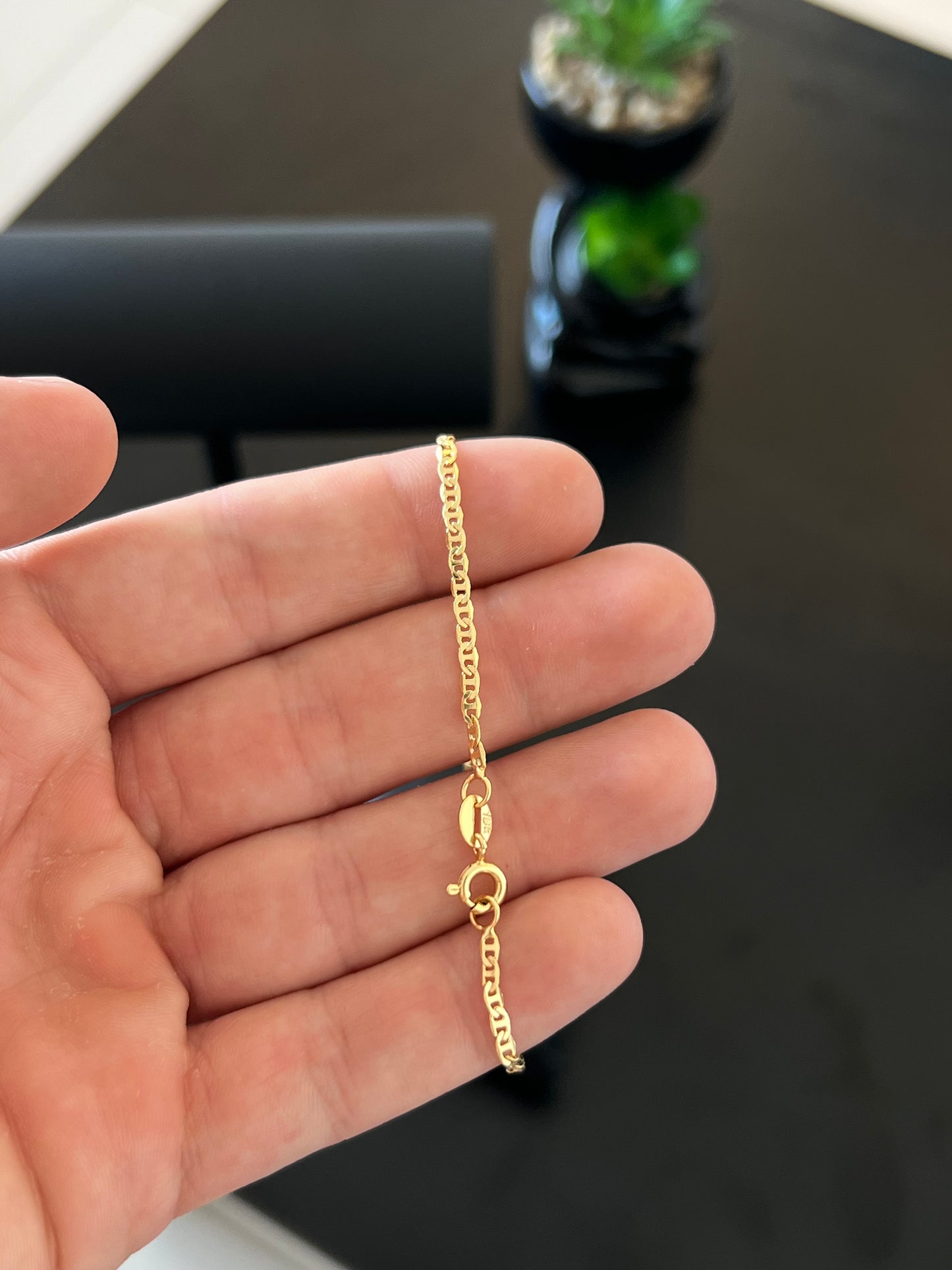 Pulseira piastrine 2mm (Banhado a ouro 18k)