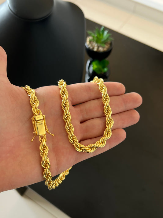 Corrente Baiano 9mm - 70cm (Banhado a ouro 18k)