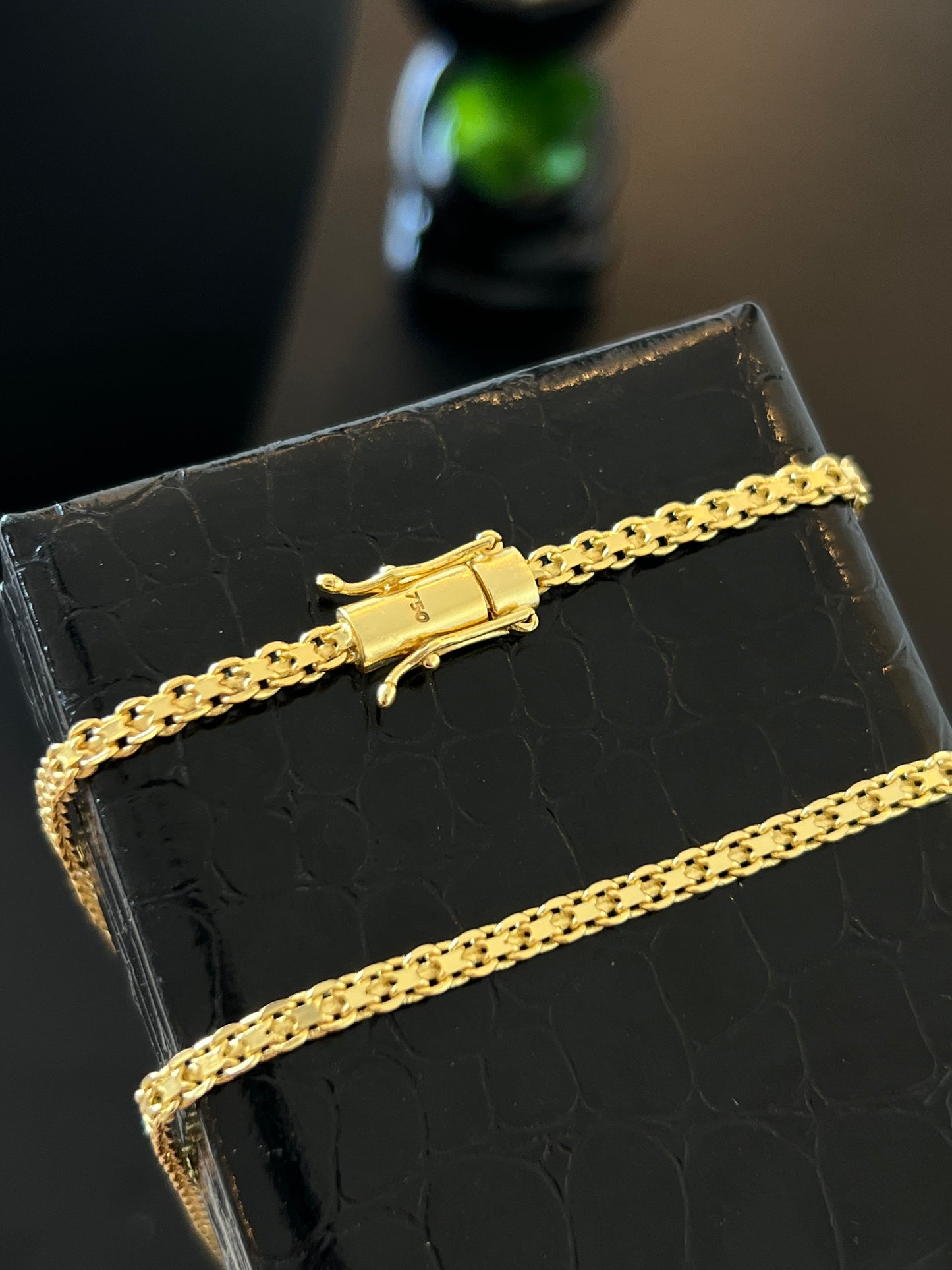 Corrente Cadeado Duplo 5mm - 70cm (Banhado a ouro 18k)