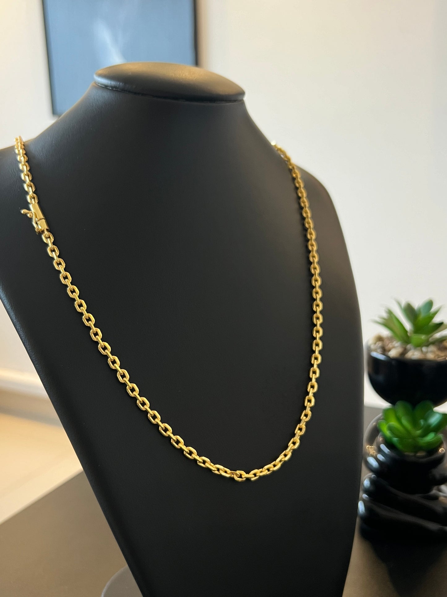 Corrente Cadeado 4.5mm - 70cm (Banhado a ouro 18k)