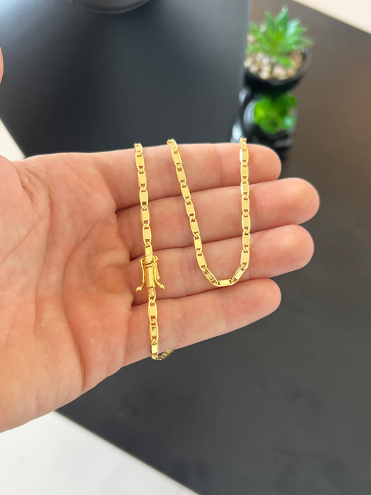 Corrente Piastrine 4mm - 70cm (Banhado a ouro 18k)