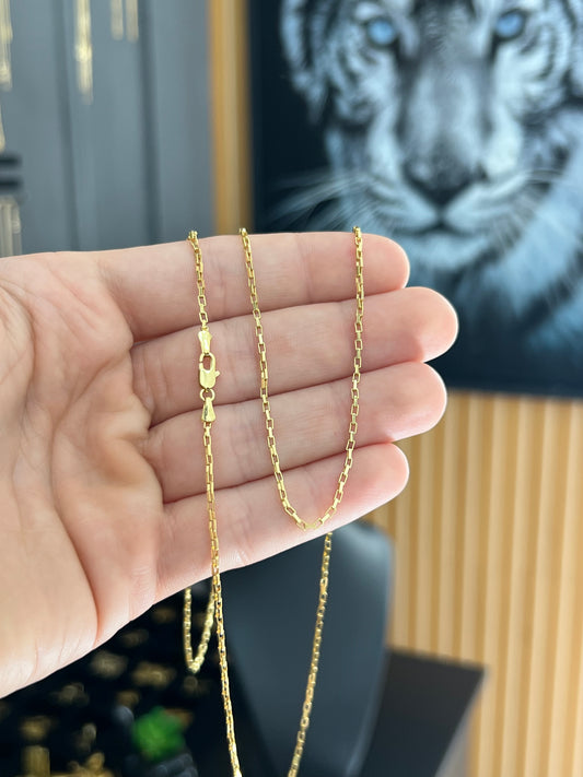 Corrente tijolinho 2mm - 70cm (Banhado a ouro 18k)