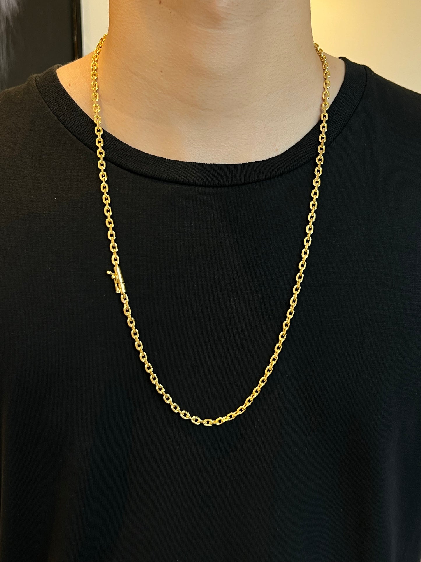 Corrente Cadeado 4.5mm - 70cm (Banhado a ouro 18k)