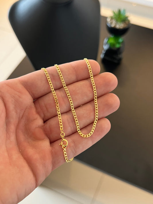 Corrente Grumet 2mm - 65cm (Banhado a ouro 18k)
