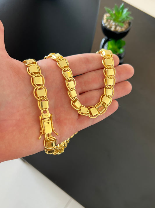 Corrente Dubai 13mm - 70cm (Banhado a ouro 18k)