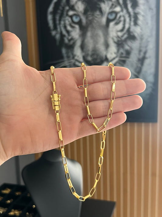 Corrente Tijolinho 5.5mm - 70cm (Banhado a Ouro 18K)