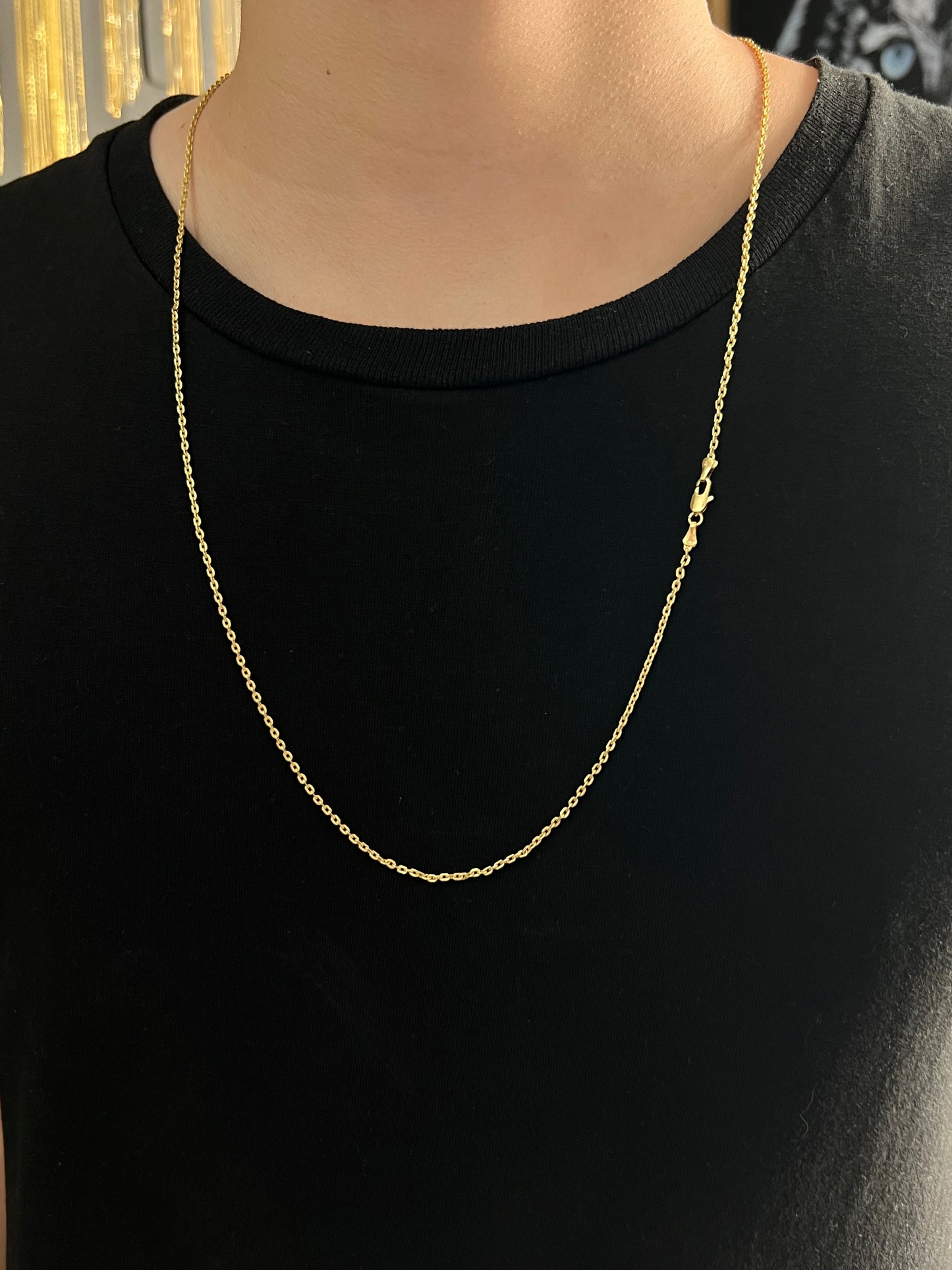 Corrente Cadeado 2mm - 70cm (Banhado a ouro 18k)