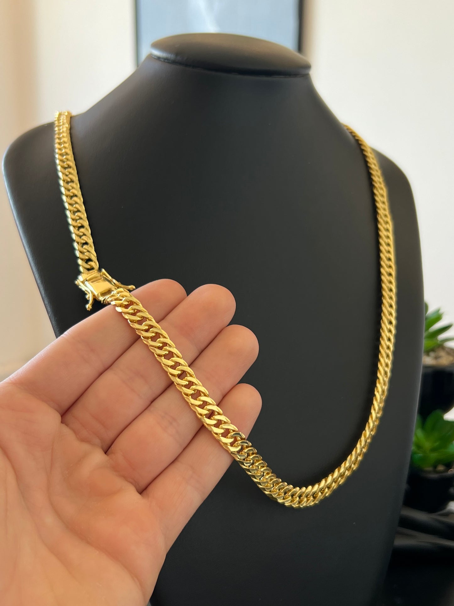 Corrente Grumet Duplo 9mm - 70cm (Banhado a ouro 18k)