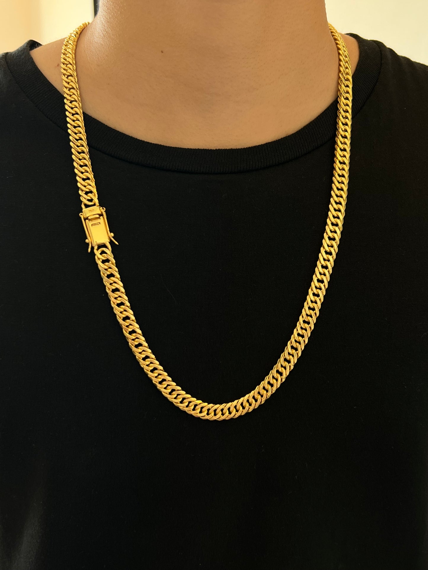 Corrente Grumet Duplo 9mm - 70cm (Banhado a ouro 18k)