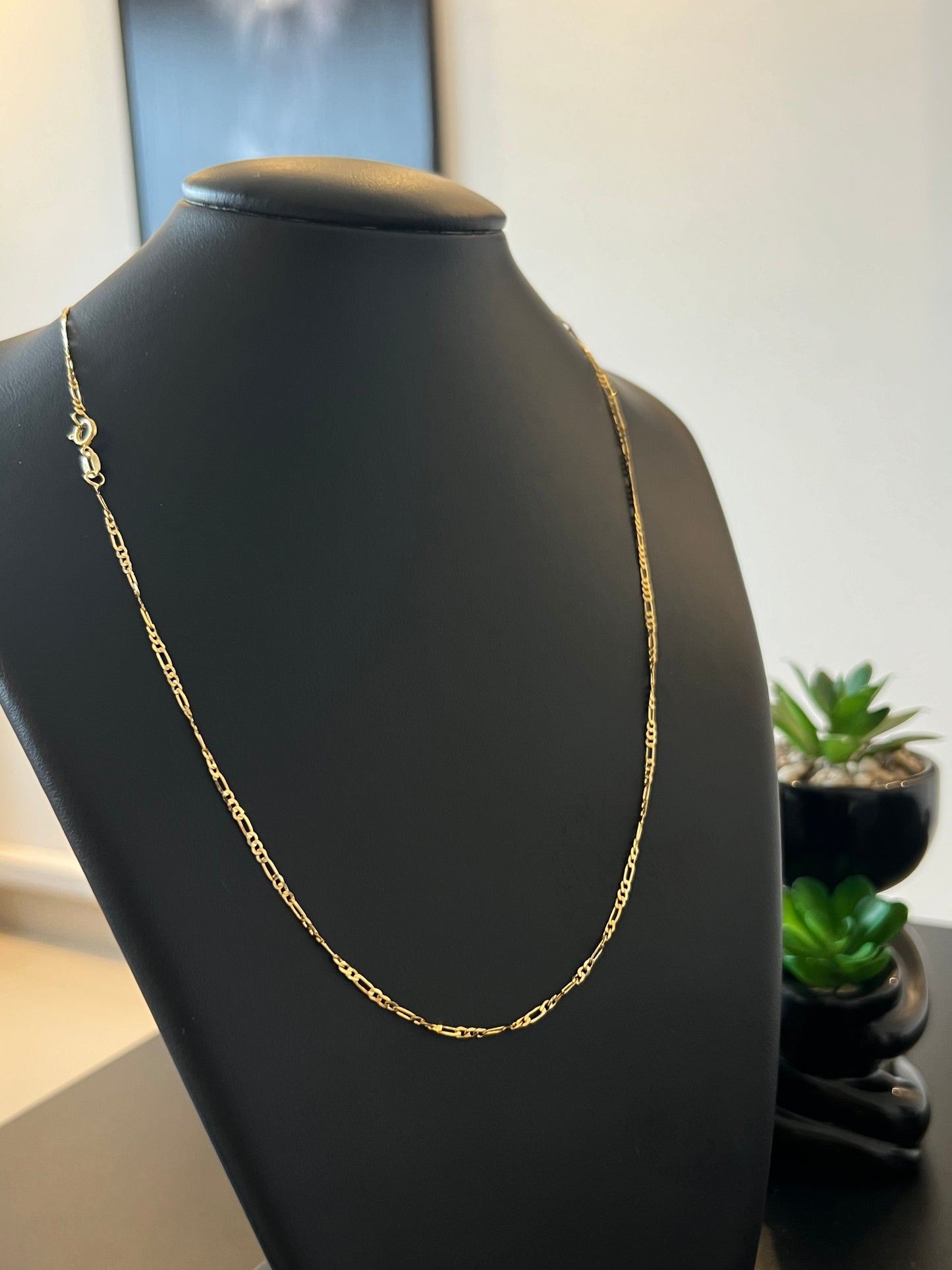 Corrente Elo 3 por 1 2mm - 65cm (Banhado a ouro 18k)