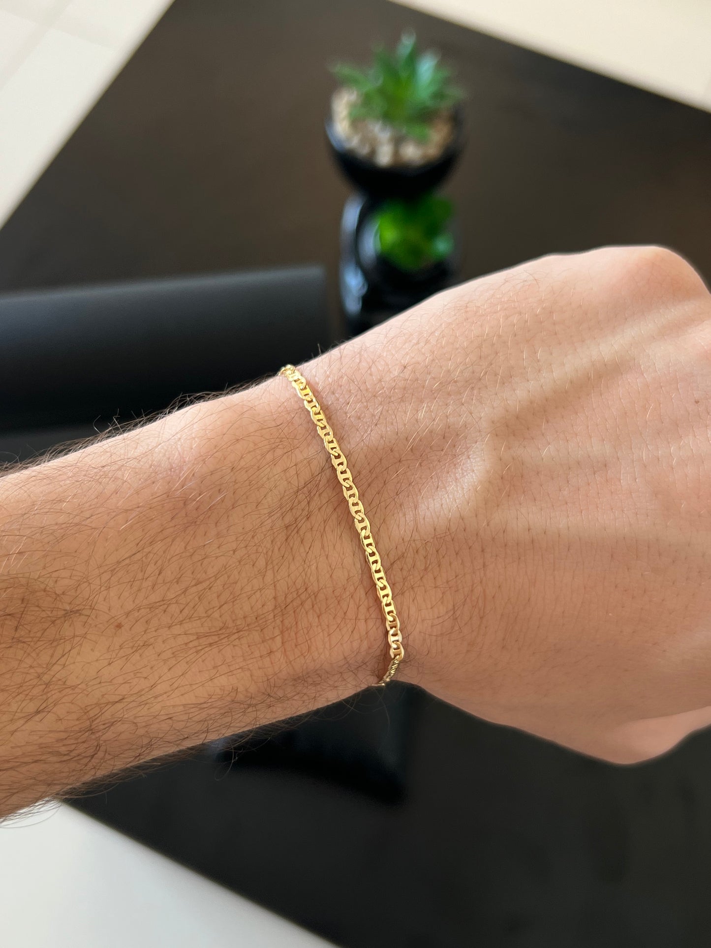 Pulseira piastrine 2mm (Banhado a ouro 18k)