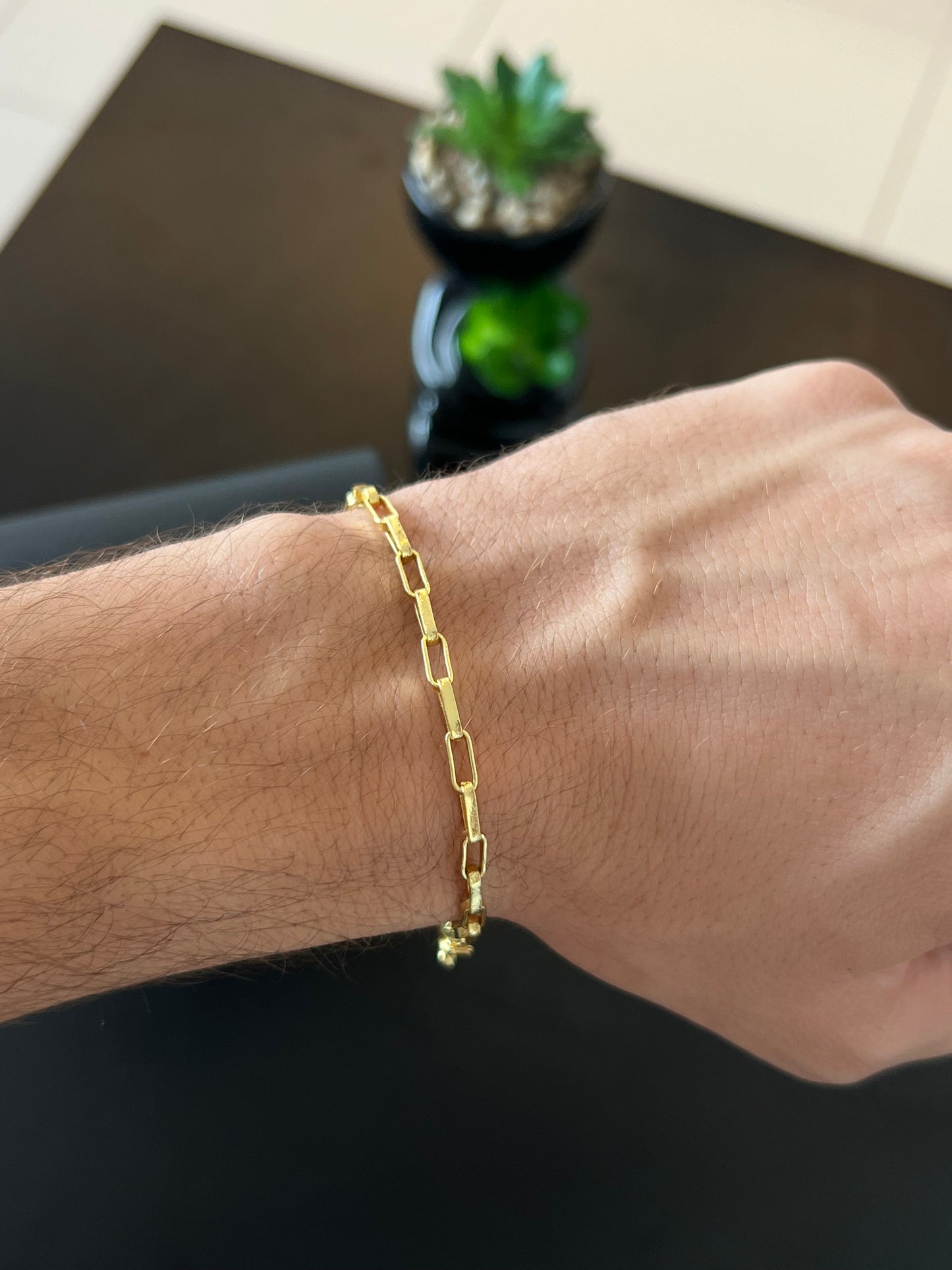 Pulseira Tijolinho 4mm (Banhado a ouro 18k)