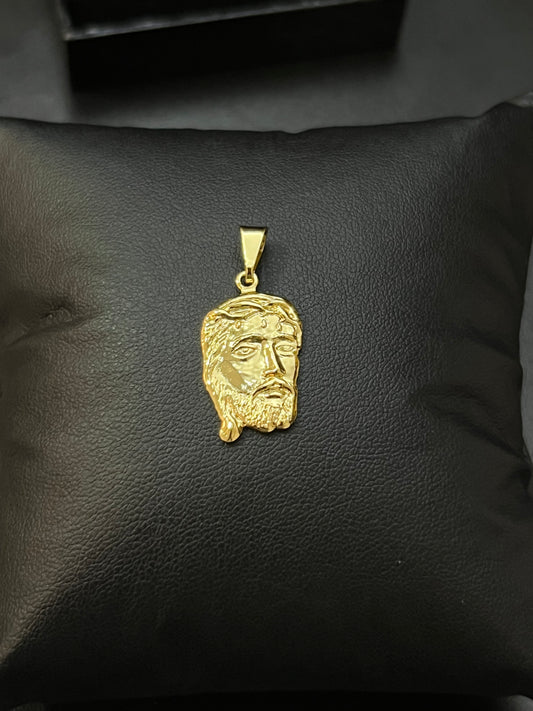 Pingente Face Jesus Cristo P (1,5x2,5cm)- Banhado a ouro 18K