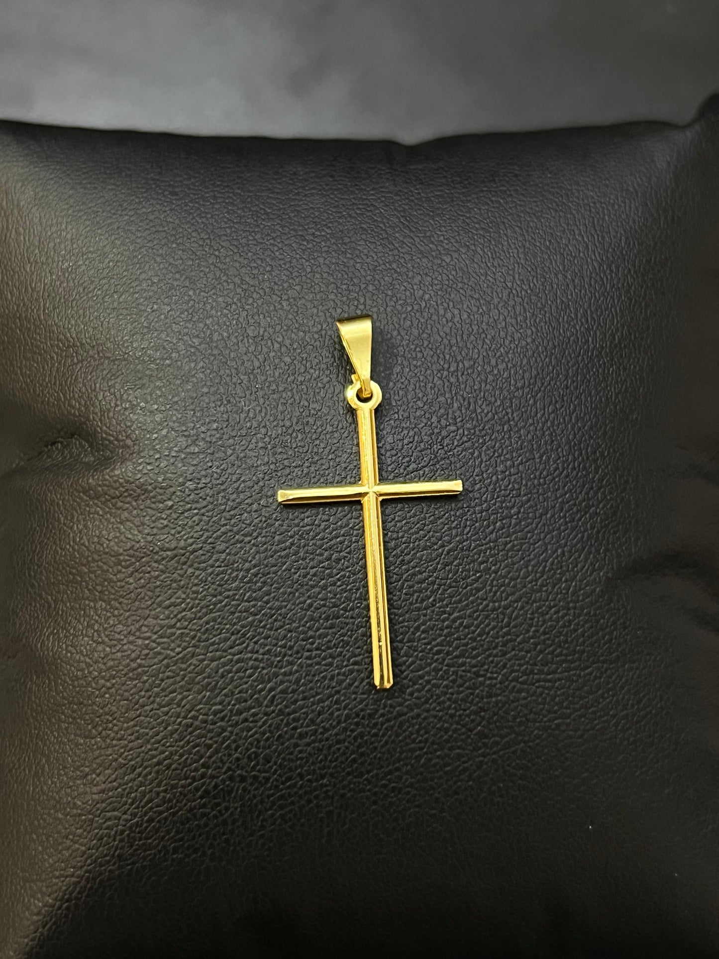 Pingente Cruz Slim P (1,7x2,8cm)Banhado a Ouro 18K