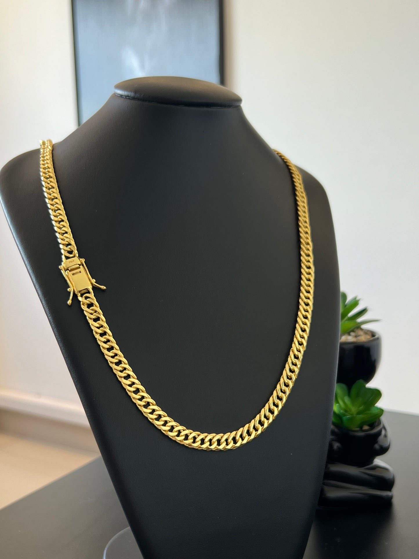 Corrente Grumet Duplo 9mm - 70cm (Banhado a ouro 18k)