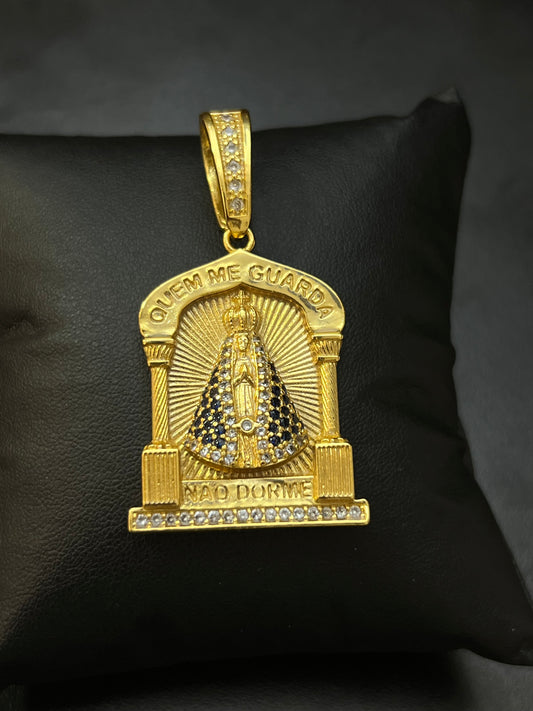 Pingente Santuário Nossa Senhora G (2,7x4,3cm) Banhado a Ouro 18K