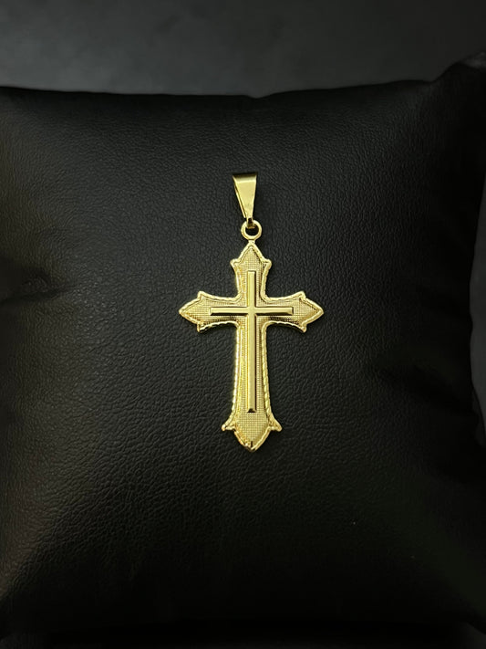 Pingente Cruz Lendária P (2x3,4cm) Banhado a Ouro 18K