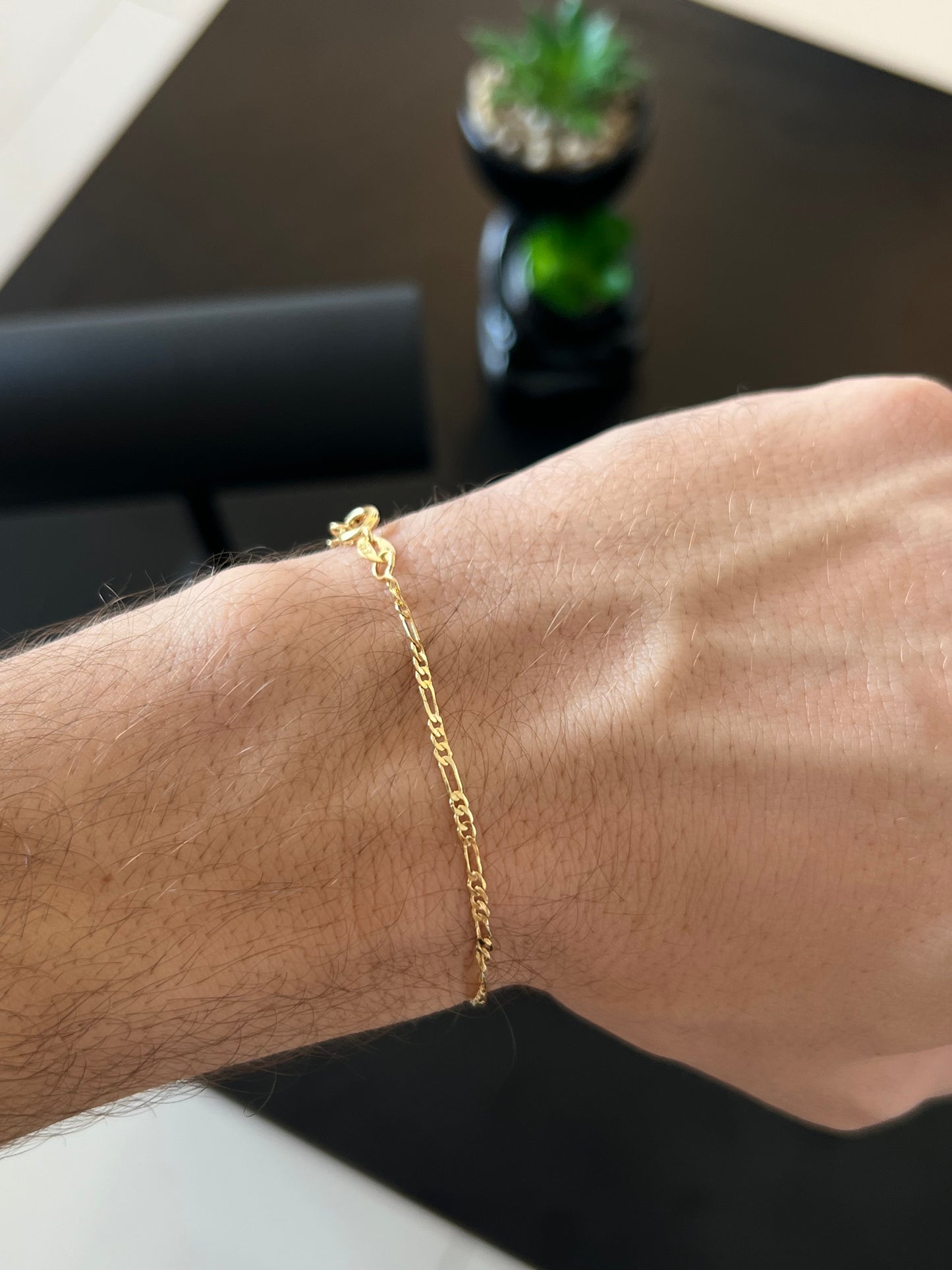 Pulseira Elo 3 por 1 2mm (Banhado a ouro 18k)