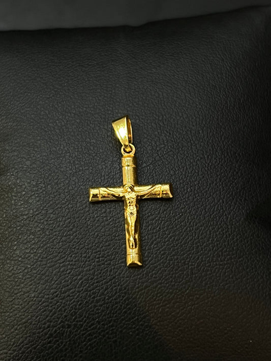 Crucifixo Jesus Cristo PP (1,5x2,3cm) Banhado a Ouro 18K